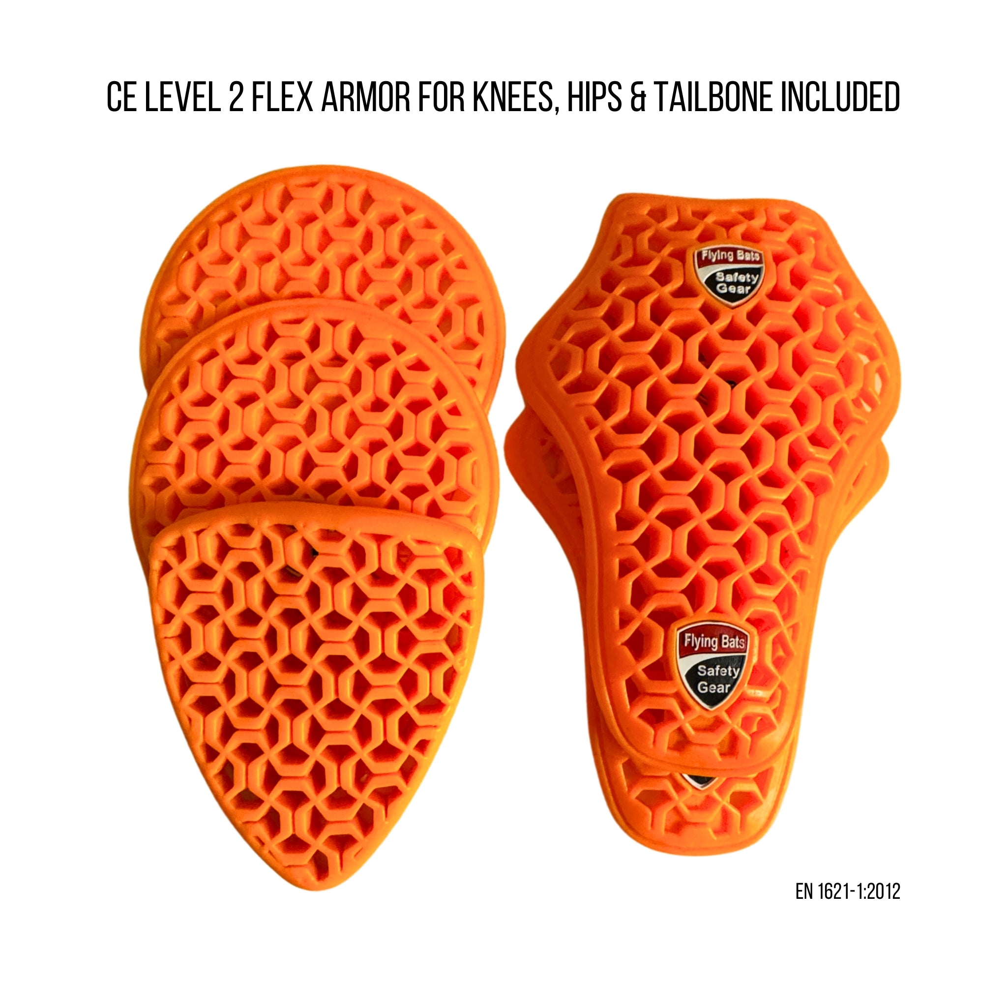 CE Level 2 back, knee, and hip impact protection pads