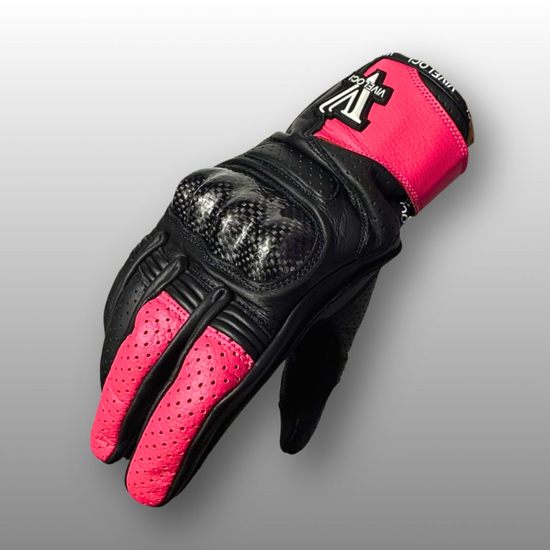 Ciao Bella | Women’s Leather Motorcycle Gloves - Hot Pink