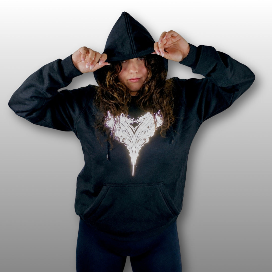 hoodie black reflective