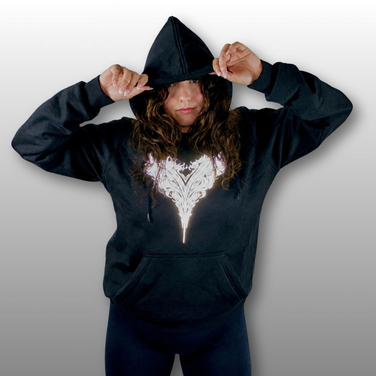 hoodie black reflective
