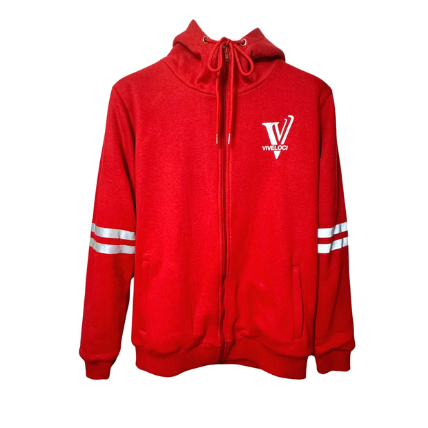 VIVELOCI FAMILY- Red ViVeloci Fully Lined Armored Reflective Hoodie