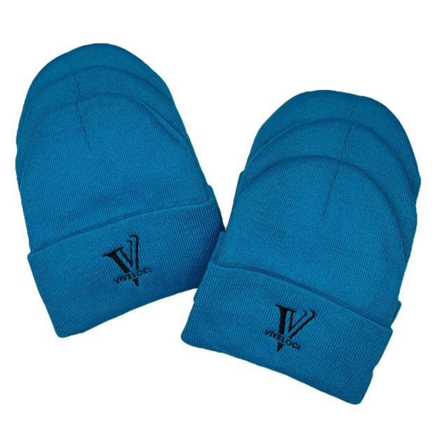 Dark Teal Beanie with ViVeloci Logo embroidered in black thread