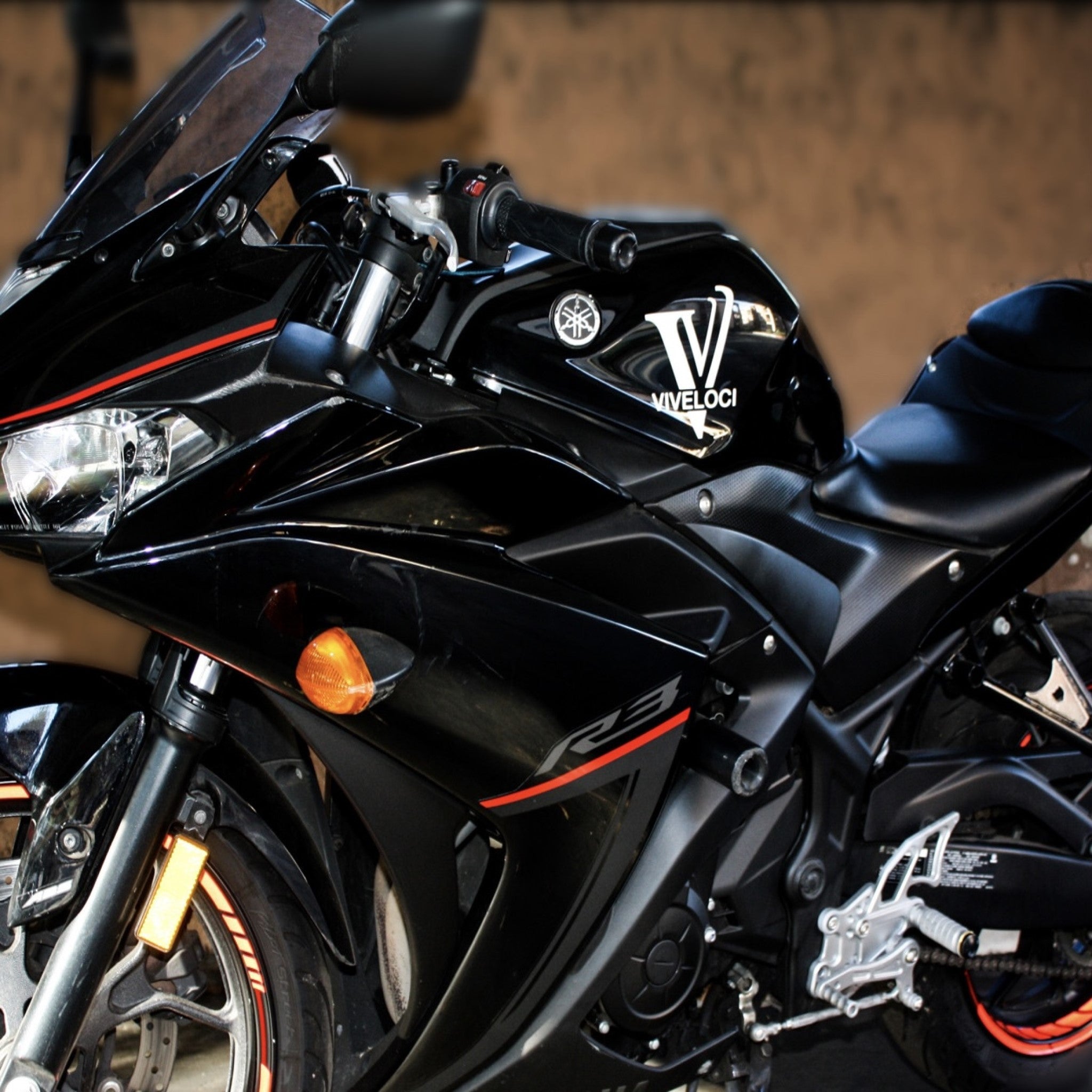 Viveloci Logo White Vinyl Decal Sticker. Removeable 4 inches tall